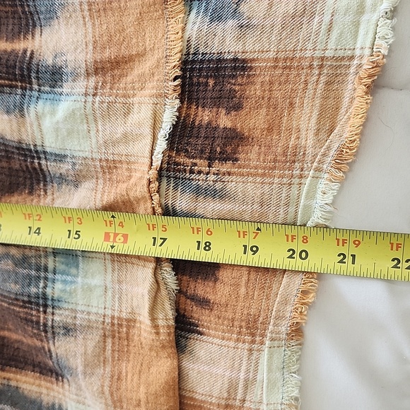 Oli & Hali Long Sleeve Flannel Button Down Tie Dye Top Large - Picture 8 of 8